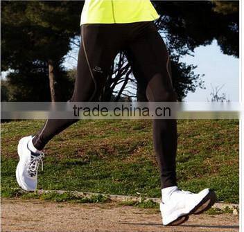 90% Polyester 10% Spandex Brushed Fleece Thermal Mens Running Pants Tights