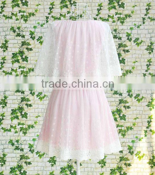 Pink Lace Princess Summer Lovely Chiffon Dress