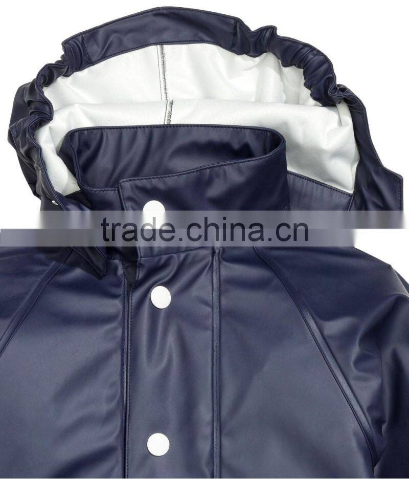 Top quality wholesale attached hood rain jacket waterproof kids jacket