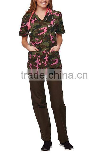 OEM service disposable cheap printed nursing scrubs medical