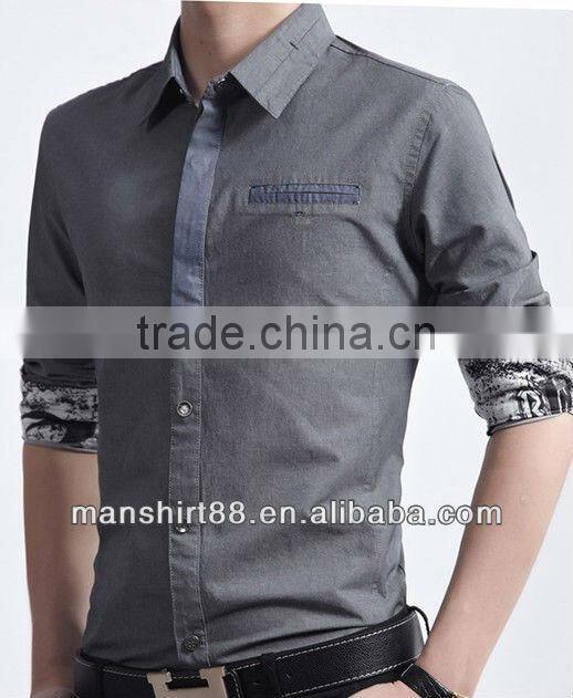 2016 European American Slim fit style 100%Cotton Denim dress Shirt for men