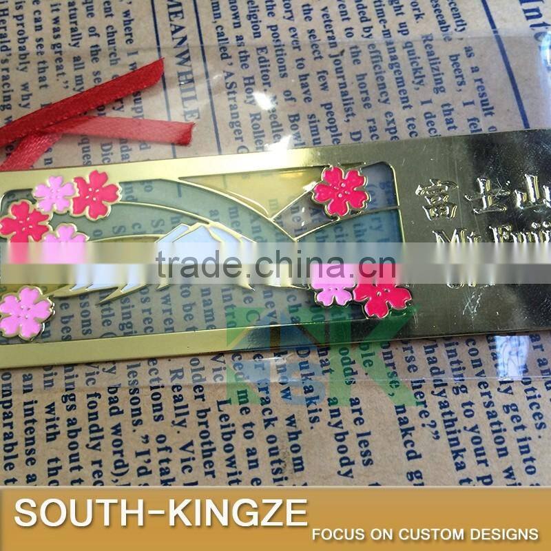 Japan Fuji Mountain Gold Plated Thin Bookmark