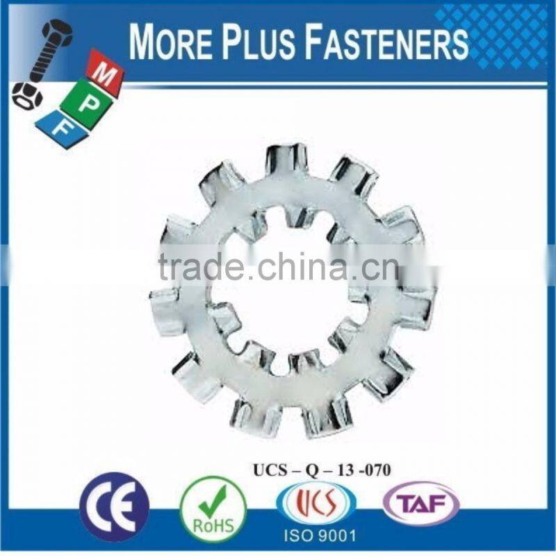 Made in Taiwan Stainless Steel Carbon Steel External Internal Tooth Star Lock Washer Passivated Zinc Plated