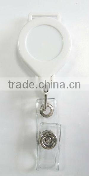 High quality silver surface retractable ID badge holder