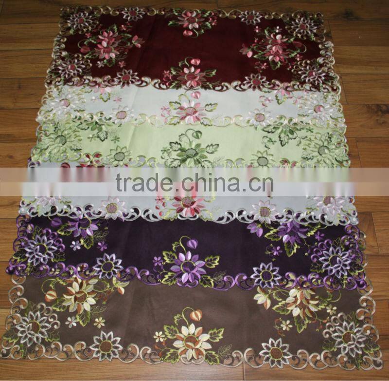 colorful embroidery table runner