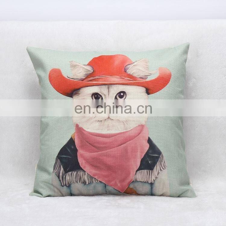 Mr Animals Cushhion Cover Linen Pillow