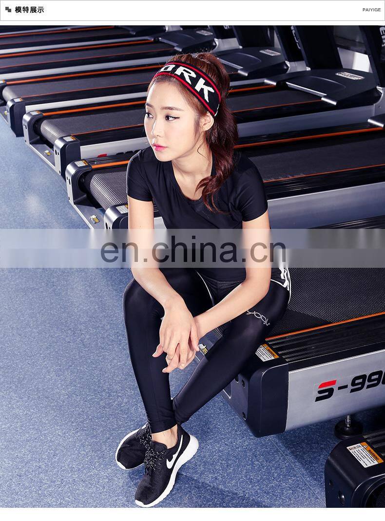 2017 new design fashion slim fit gym fitness blank dry fit women t shirt