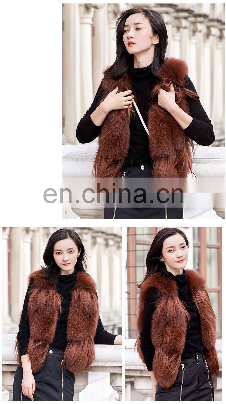 New Fashion Women Vest in Winter With Factory Price Real Fox Fur Waistcoat