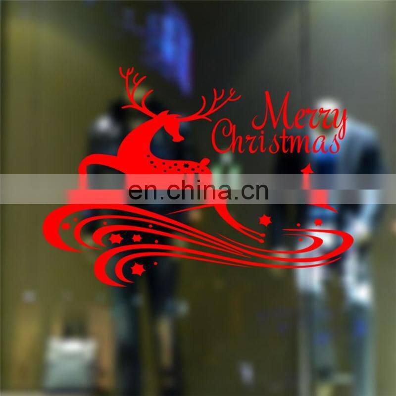Christmas Home Decoration Supply Merry Christmas Sika Deer Christmas Tree Pattern Removable Car Wall Stickers