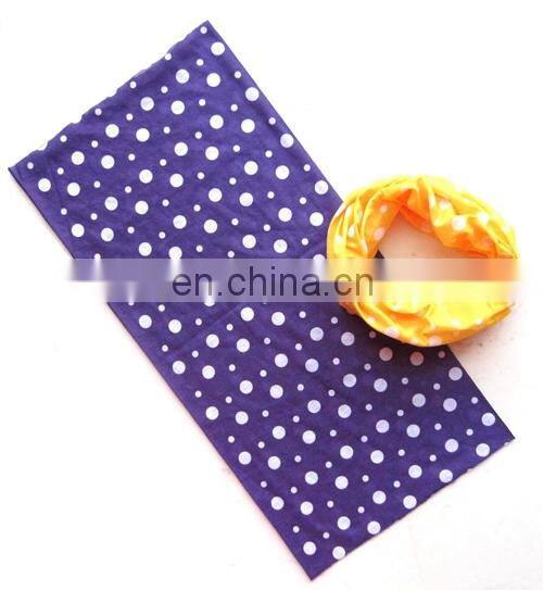 Wholesale 100% polyester bandana full mold logo printing sports multifunctional tube dot bandana