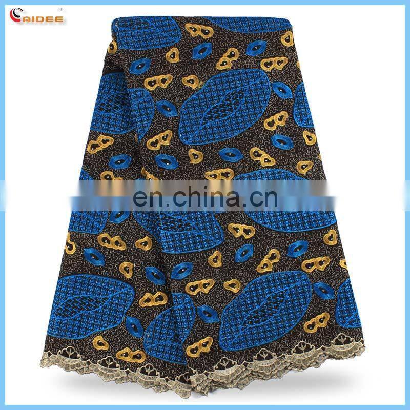 wholesale voile african lace fabric white+red LS1573028