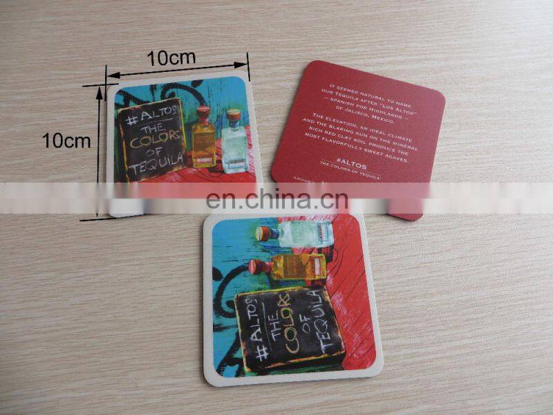 Customized printed cardboard paper cork drink coaster for promotions