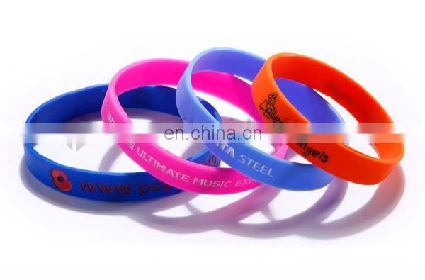 Souvenir gifts color infilled branding silicone id bracelet