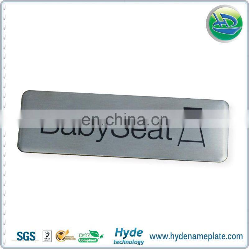 3D brand logo diamond cut metal nameplates,logo embossed aluminum/stainless steel label name plate