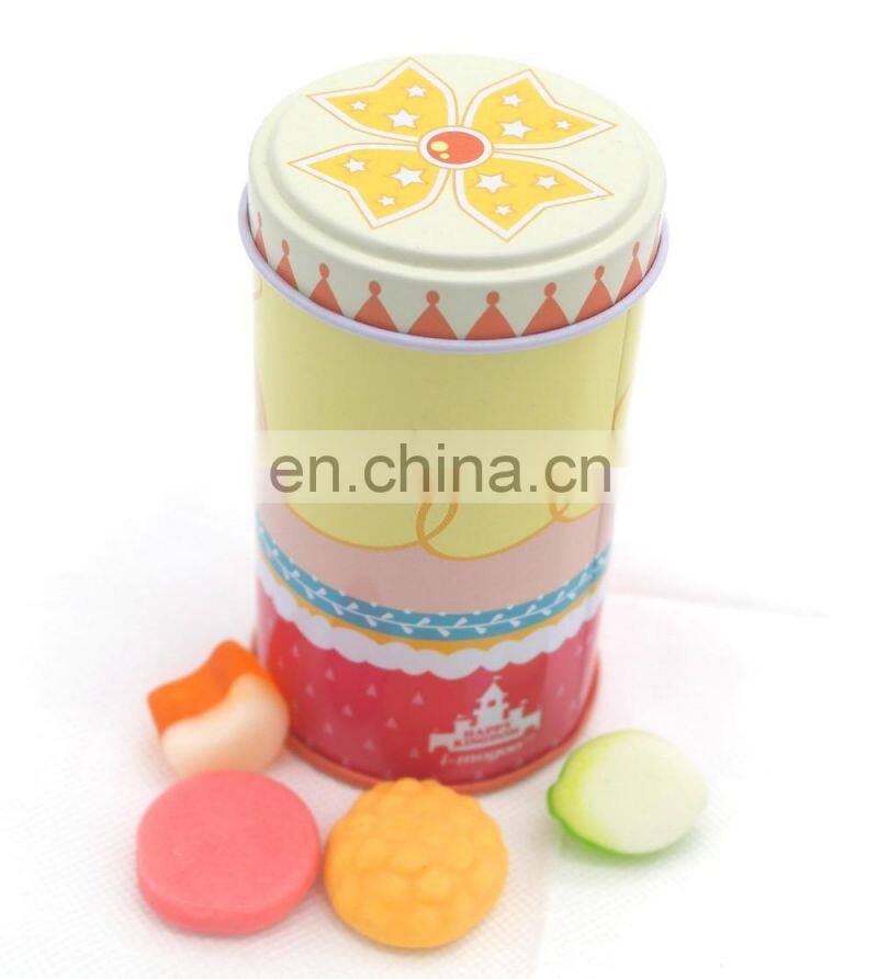 Custom food grade small round candy tin box wholesale