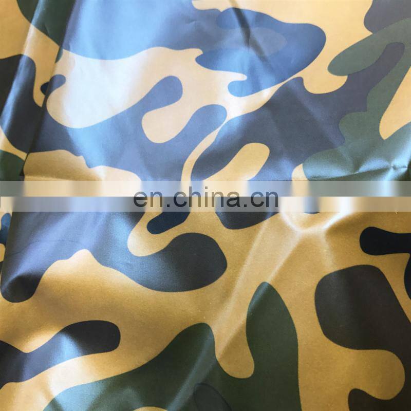 Camouflage Waterproof 380T 100% Nylon Taffeta Fabric with PU Coating for garment