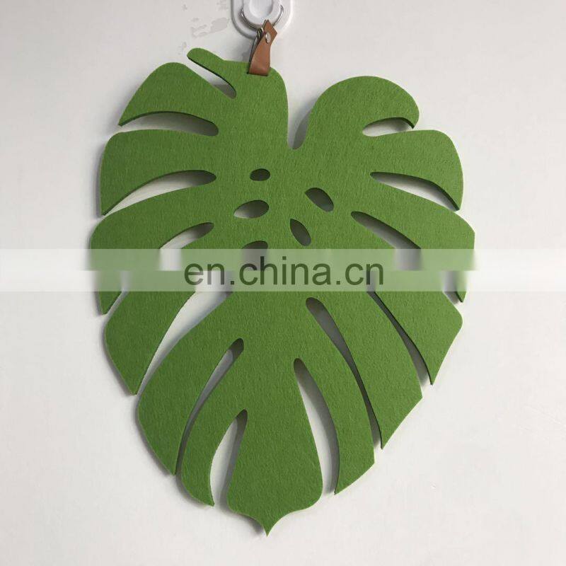 Graceful leaf shape felt fabric table dinner mat