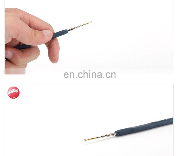 13 Muti-color aluminium crochet hook set knitting needle with rubber all size