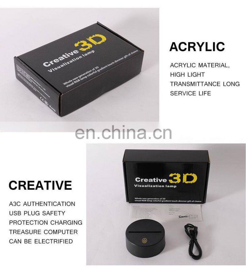 3D Illusion horse lamp acrylic led unicorn night light table desk lamp for bedroom