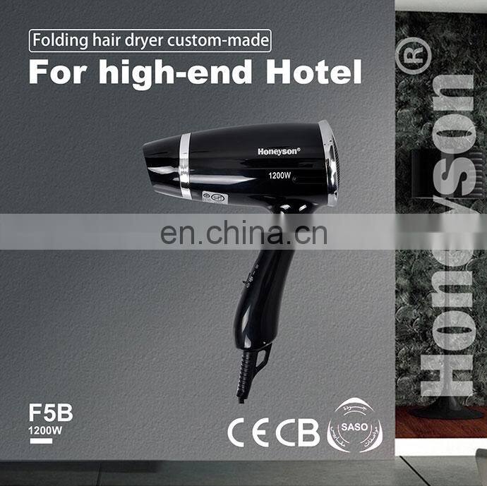 hotel appliances folding 1200W black or white hairdryer 220V for guest room