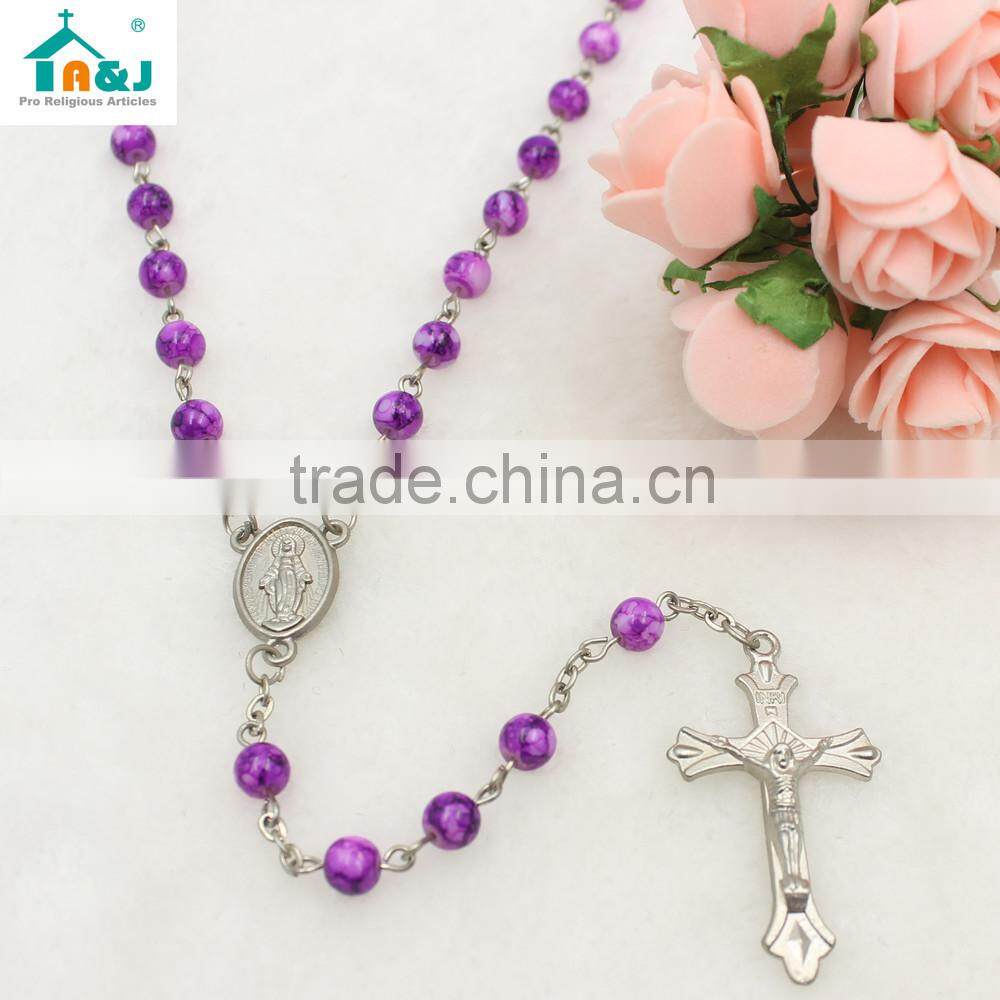 Catholic Glass beads rosary with different colors