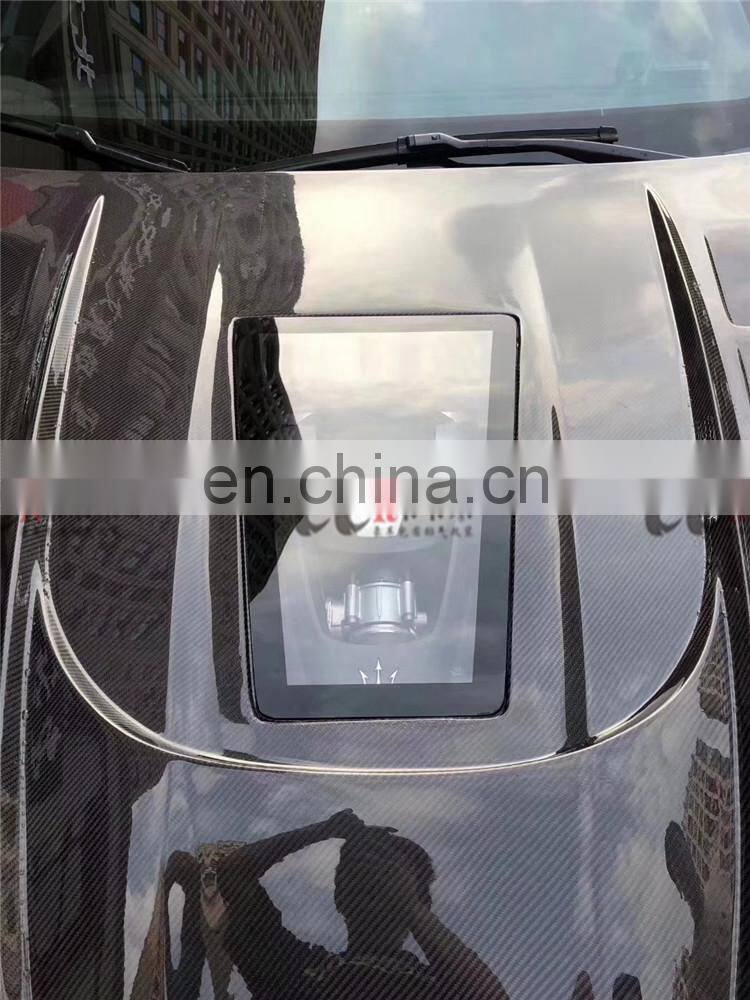 Carbon fiber hood bonnet for Maserati Quattroporte glass and carbon fiber material bonnet for Maserati Quattroporte tuning parts