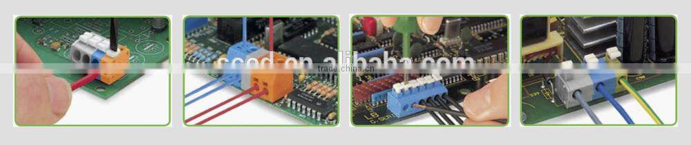 Gray PCB Spring connectors vs Spring terminal block screwless terminal TJ381-06