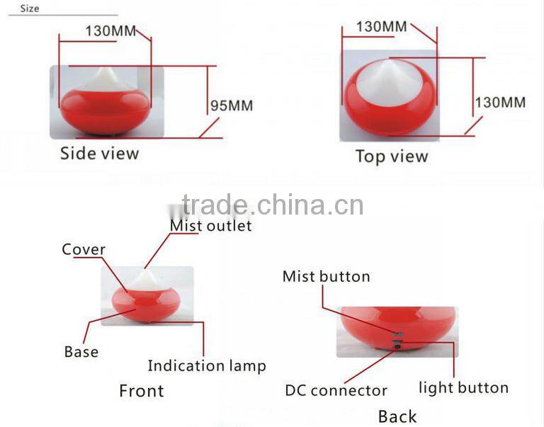 2015 New arrival ultrasonic colorful aroma diffuser