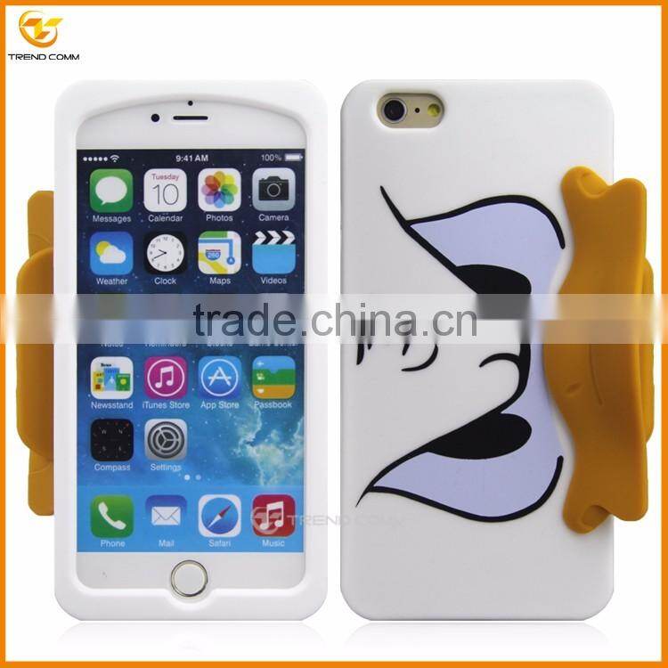 china supplier duck cartoon silicone cover case for iphone 6