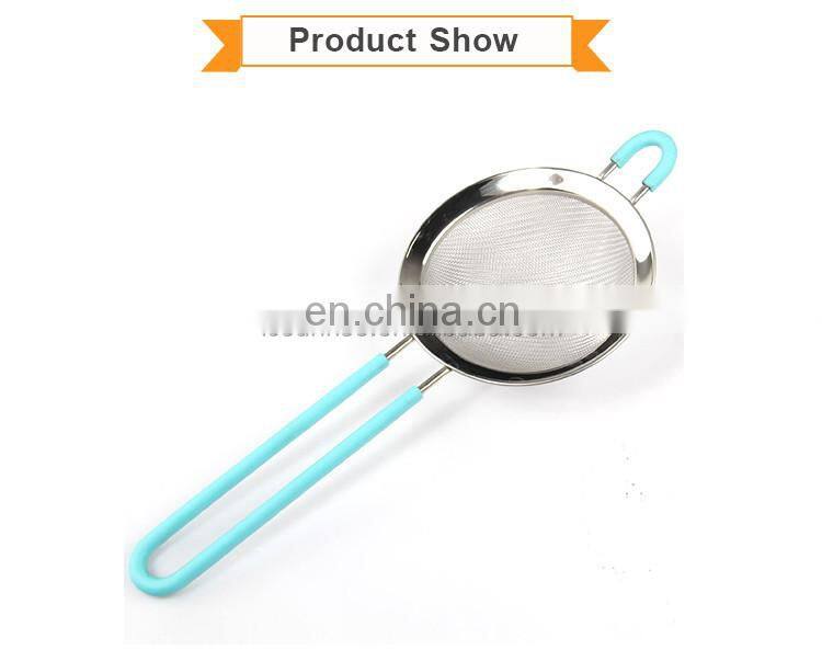 Best Selling Silicone Handle Stainless Steel Strainer Filter