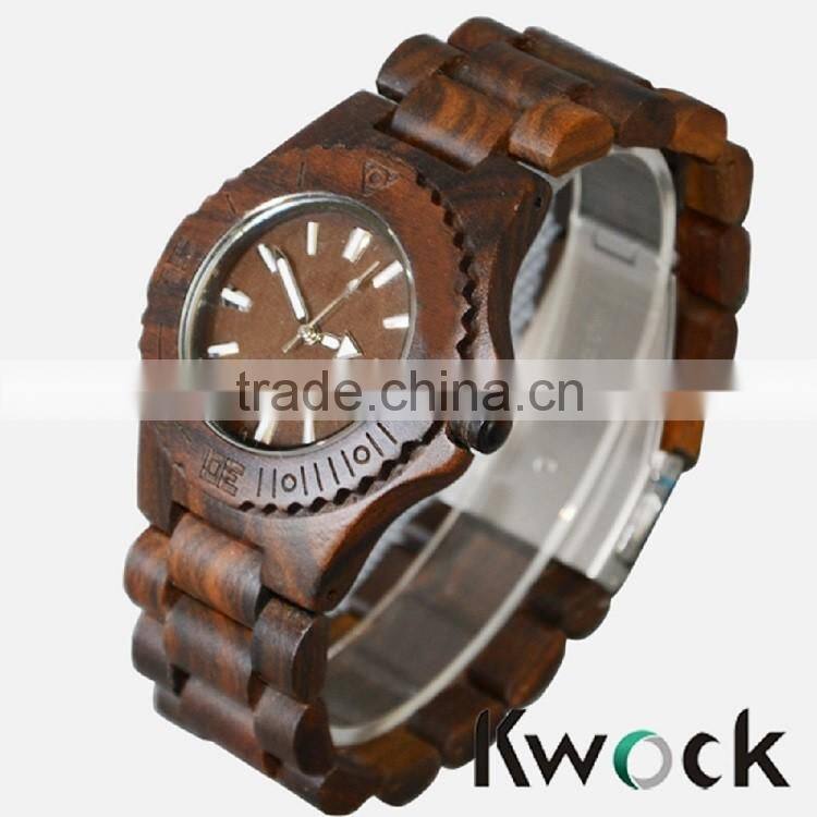 Newest high quality fashionable wooden watch with japan quarzt movement
