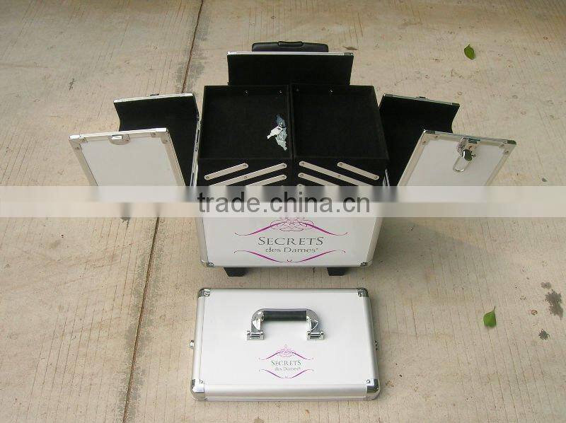 heavy instrument flight case aluminum trolley case with train aluminum box