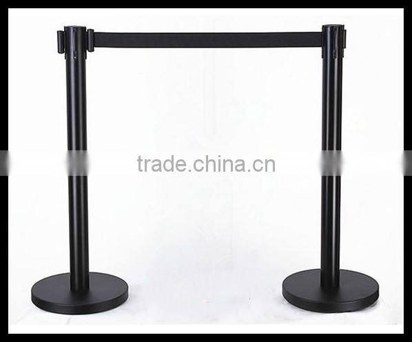 crowd control stanchion/retractable belt barrier stand/metal queue post