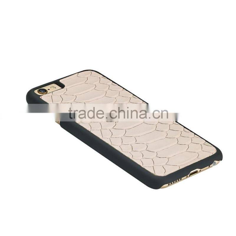 Hot Sale Genuine Embossed Python Leather Carrying Case Hard Shell Case Mat Mobile Phone for iPhone 6/6s Plus