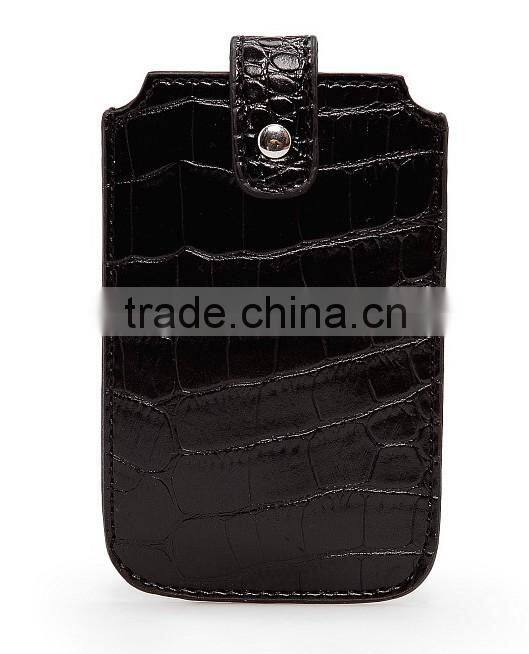 high quality handmade crocodile leather phone case with edge coats and small flap custom logo phone sleeve for iphone