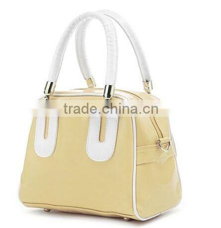 Smooth leather bright PU handbag