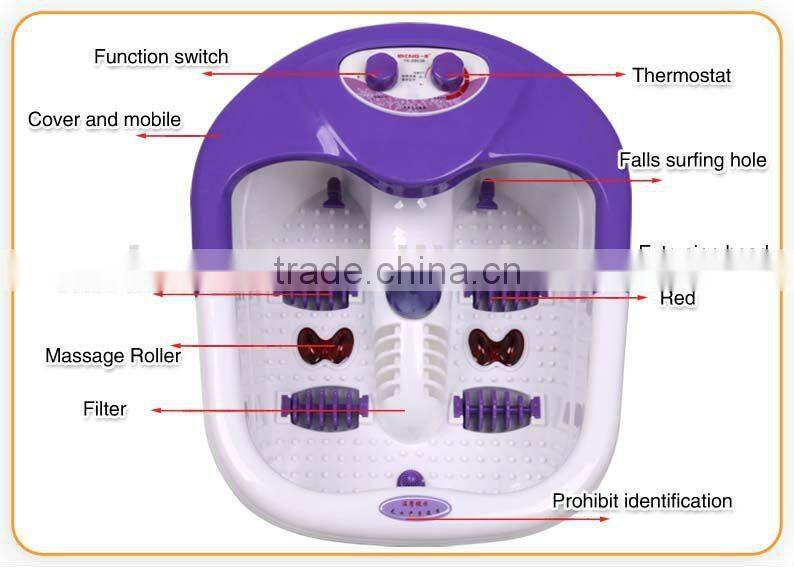 Electronic massage bubble footbath