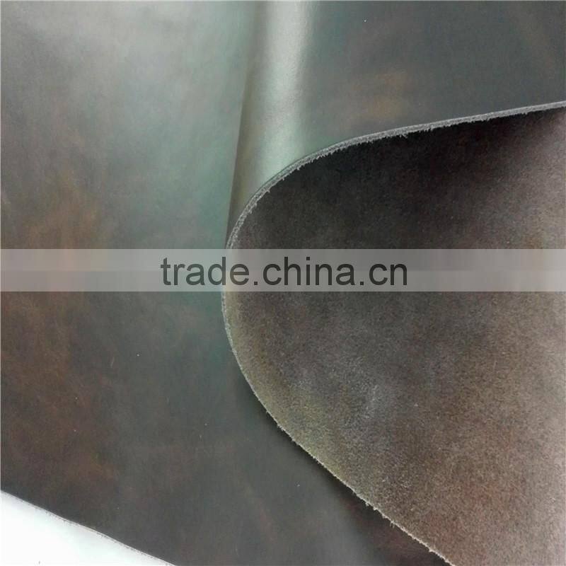 Pull up cow leather for luggage bag leather