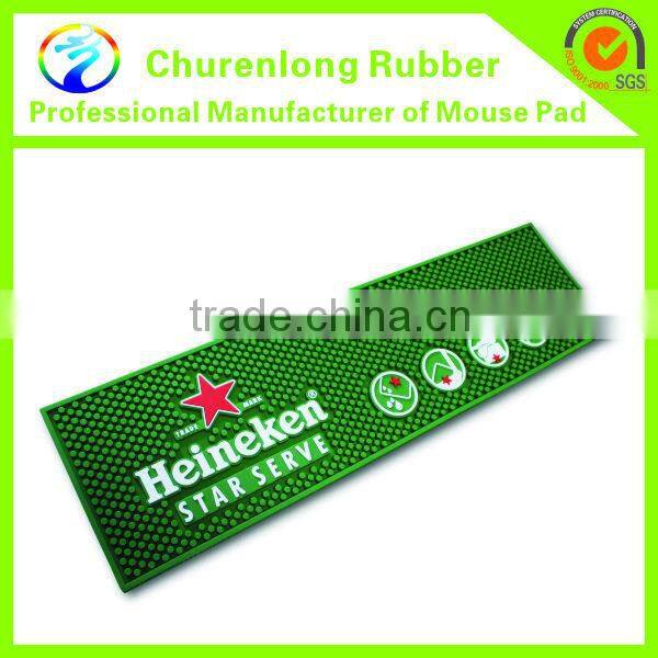 2016 New Products Soft Non-woven Fabric Nitrile Rubber Beer Bar Mat With Logos/Printed Custom RUbber Bar Mat
