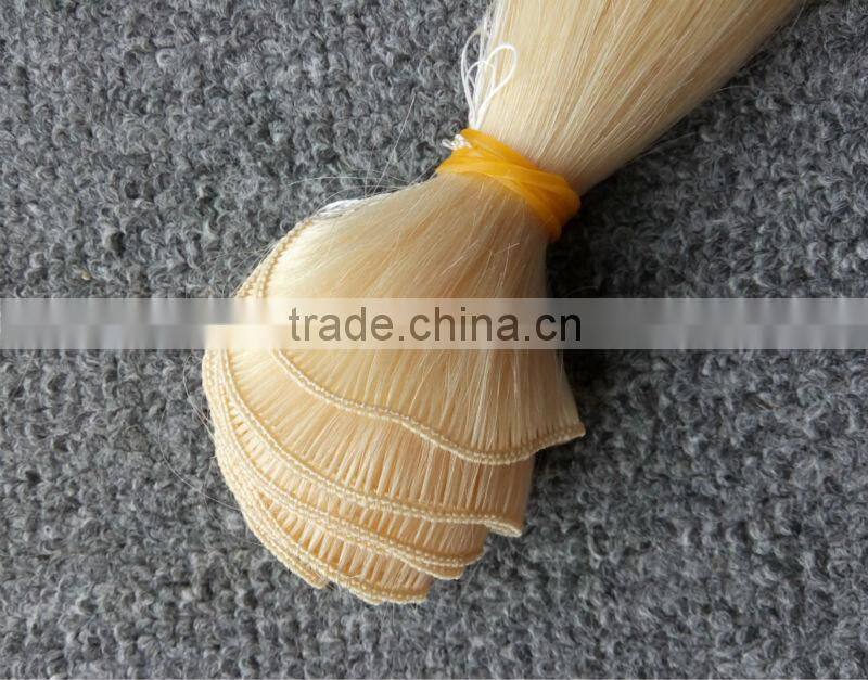 Top quality Brazilian / Russian hair handtied hair weft human virgin hair