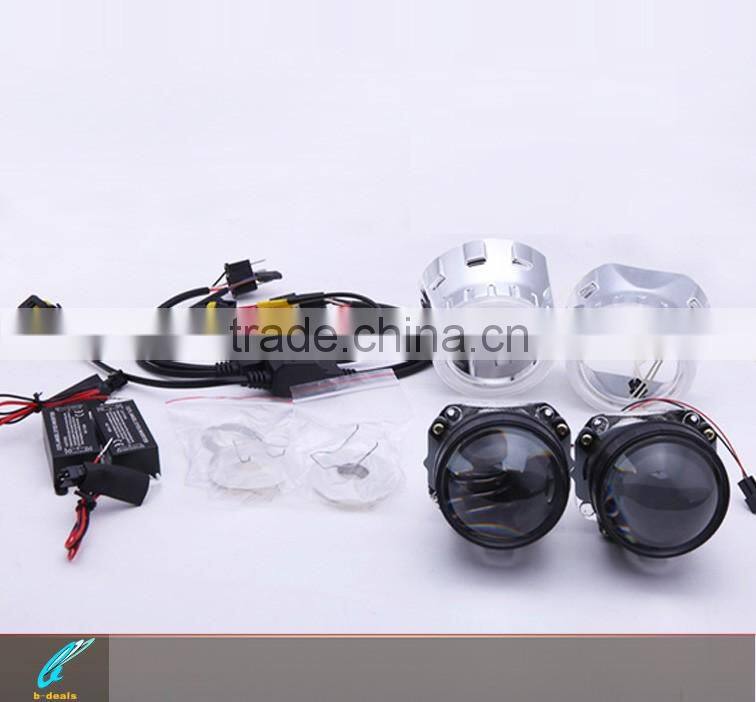 2.5 inch H1/H7/H4/9005/9006 bi xenon projector lens with 80mm angel eyes