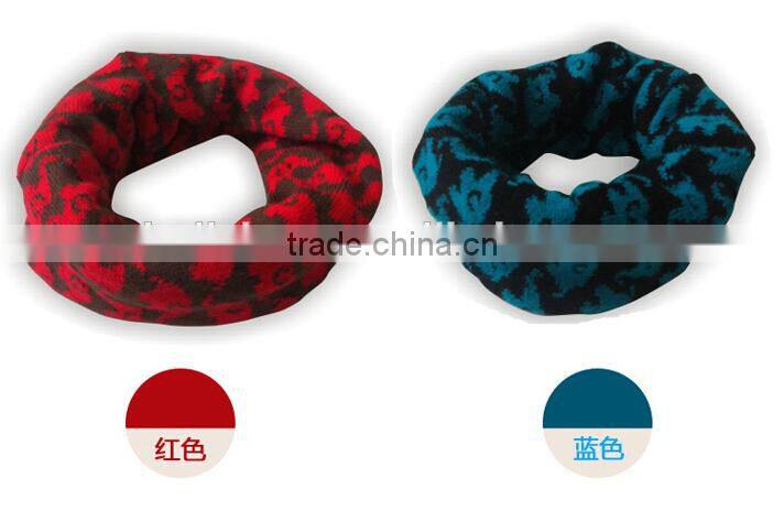 Winter Knitted Leopard Baby Circle Scarf