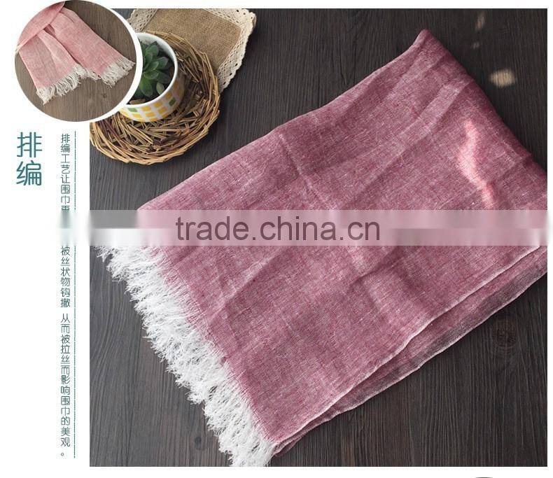 2016 Autumn Winter Women Ladies Fashion Long Plain Linen Cotton Scarves