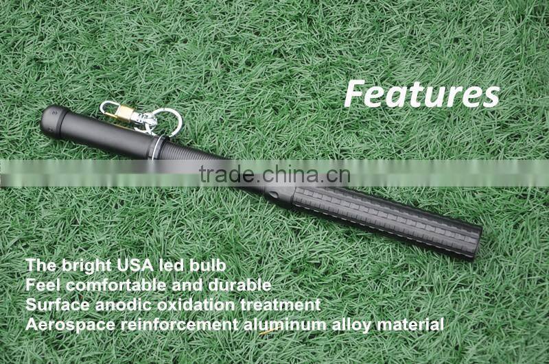 (120440) High quality 3*AAA/18650 rechargeable led flashlight torch police baton