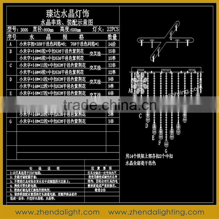 Modern round crystal light home chandelier pendant lamp for hotel lobby