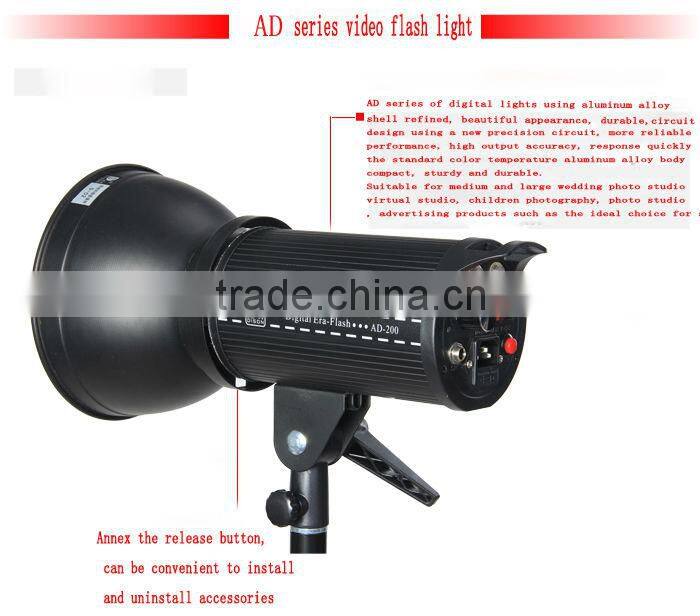 best sale 200W flash light advanced design shooting flash light black case lighting