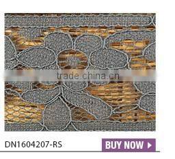 New type high quality embroidery violet elegant tulle lace fabric