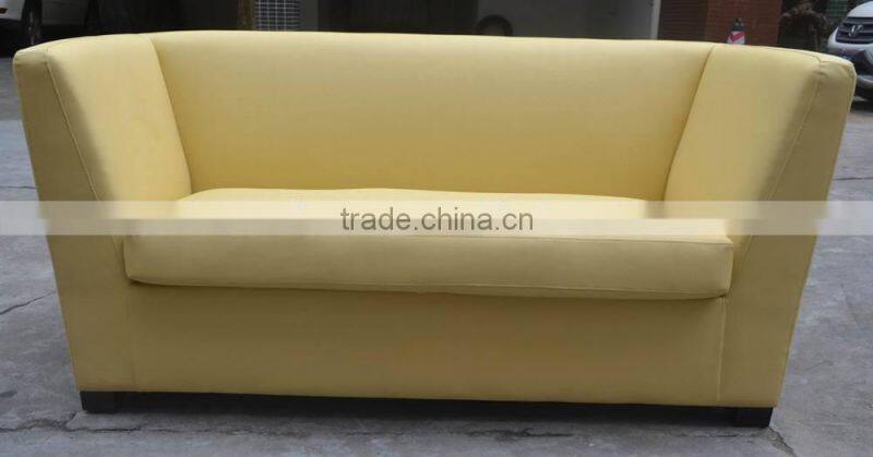 Brown leather solid legs hotel sofa XY3438