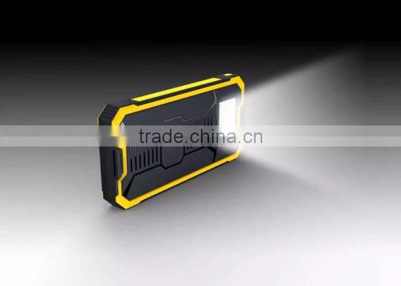 Free Sample Wholesale 20000mAh Outdoor Waterproof Solar Charger Solar Power Bank With Camping LED Light mobile solar charger