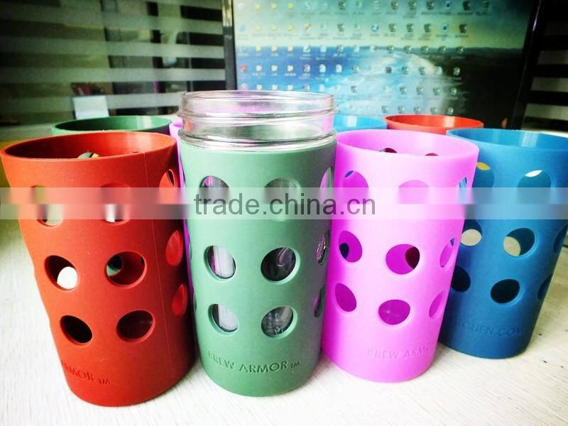Custom glass water bottle silicone sleeves